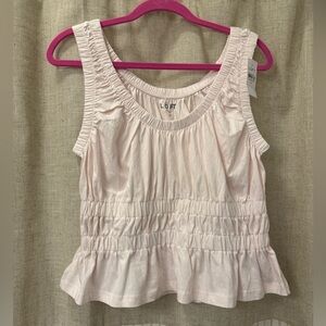LOFT Light Pink Ruched Tank Top